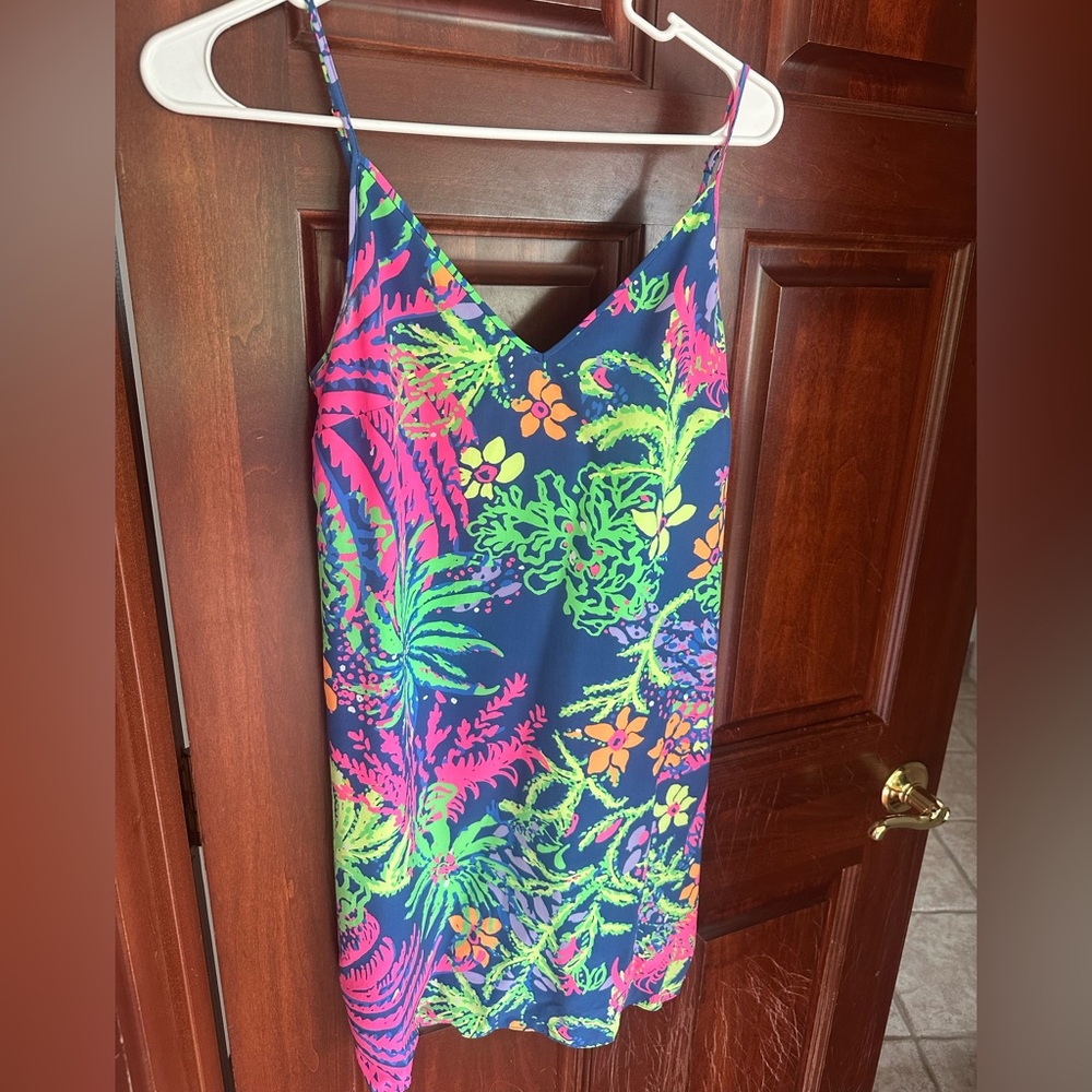 Lilly Pulitzer Vibrant Floral Mini Dress - Blue, Pink, Green